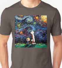 Camiseta unisex Calvin y Hobbes Starry Night van Gogh