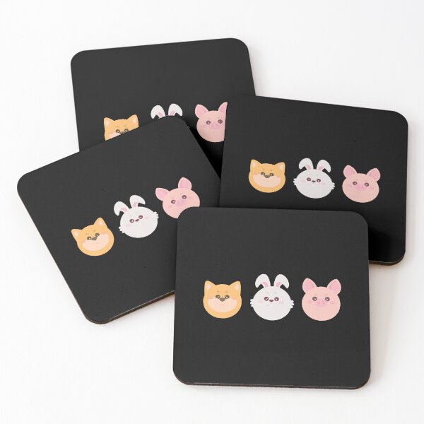 Item preview, Cute and adorable animals Puppy Dog, Bunny Rabbit and Piggy Pig happy faces designed and sold by RunSumErrands.