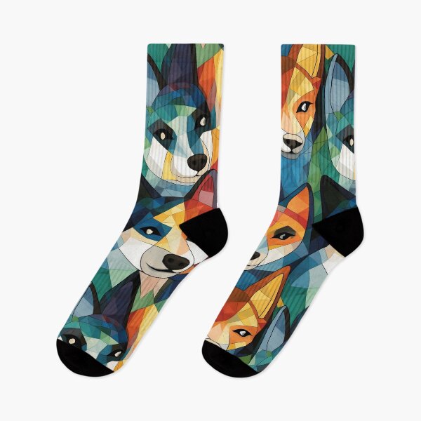Item preview, Patrón abstracto colorido Shiba Inu designed and sold by StephyCreative.