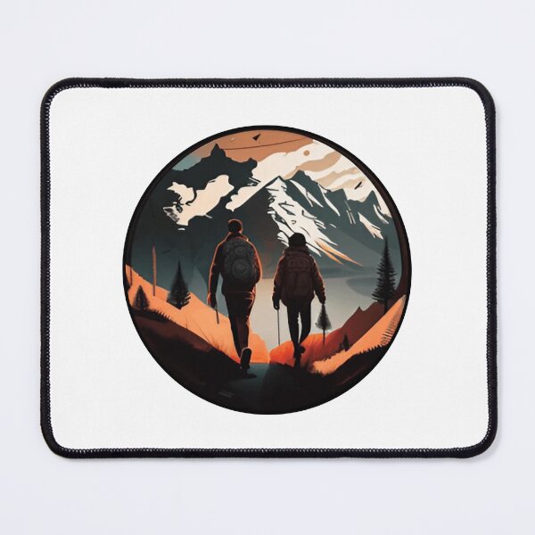 Item preview, Adventure Couple Hiking Snowy Mountain designed and sold by BobilandStore.
