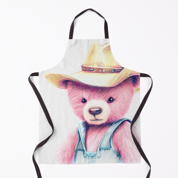Item preview, Pink Cowgirl Teddy Bear with Jean Overalls - Summer Fun designed and sold by pocketart2023.