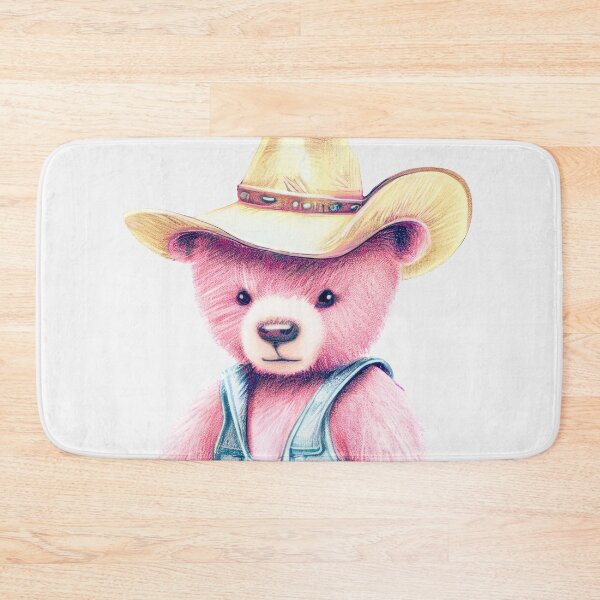 Item preview, Pink Cowgirl Teddy Bear with Jean Overalls - Summer Fun designed and sold by pocketart2023.
