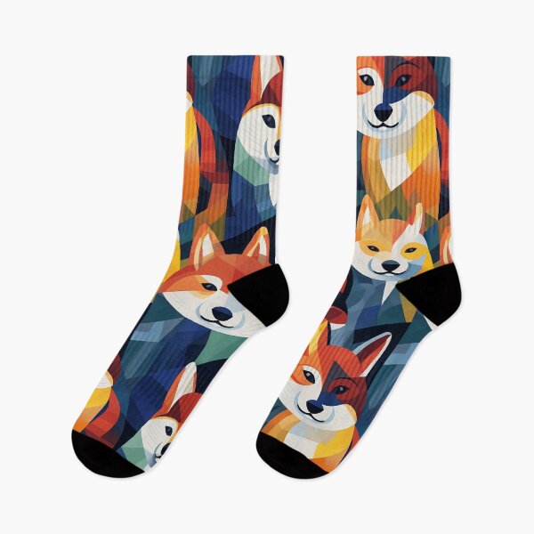 Item preview, Abstract Colorful Shiba Inu Pattern designed and sold by StephyCreative.