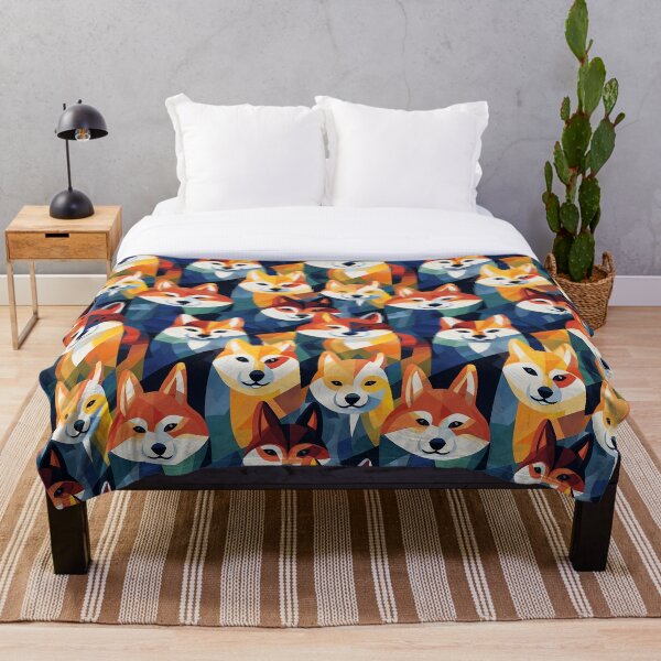 Aperçu de l'œuvre Motif abstrait coloré de Shiba Inu créée et vendue par StephyCreative.