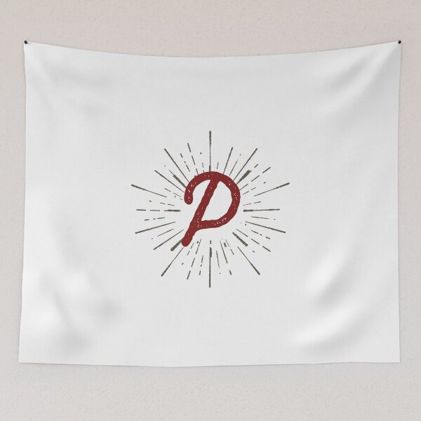Item preview, Monogram P Retro Script And Sunburst designed and sold by simplymonogram.