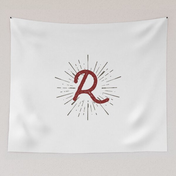 Item preview, Monogram R Retro Script And Sunburst designed and sold by simplymonogram.