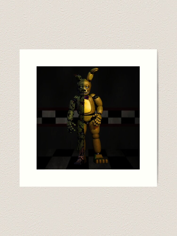 Into the Pit but it's Springtrap REMASTERED Art Print for Sale by