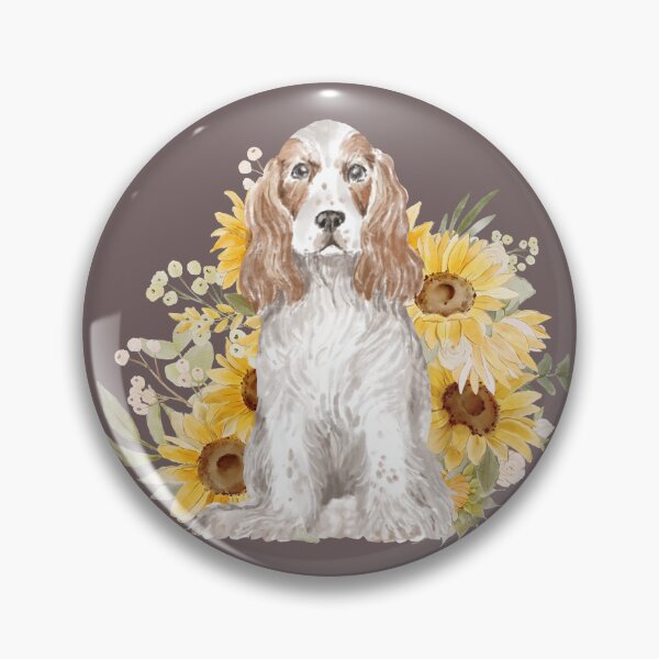Item preview,  Watercolor Cocker Spaniel with floral designed and sold by watercolorpic.