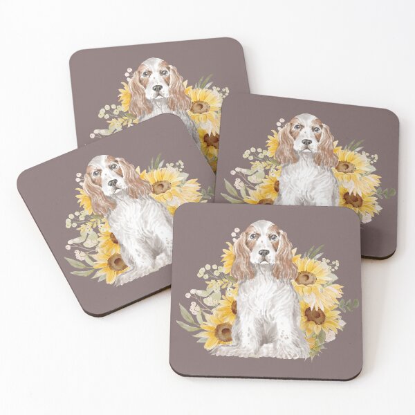 Item preview,  Watercolor Cocker Spaniel with floral designed and sold by watercolorpic.