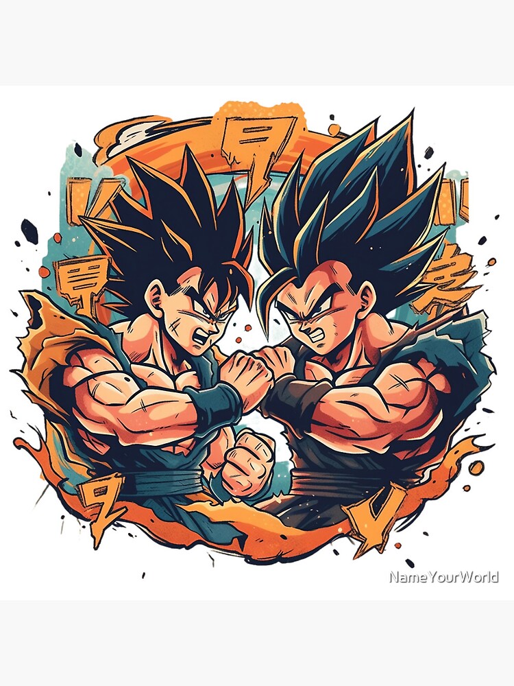 Goku & Vegeta vs. Broly Dragonball Z Pencil Art Commission - 2018 Signed by  Brett Booth
