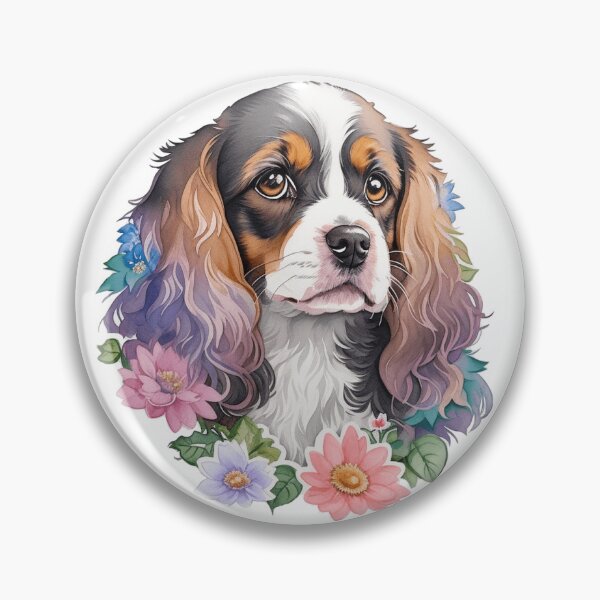 Item preview, Spaniel with Watercolor Flowers Sticker designed and sold by jmccur.