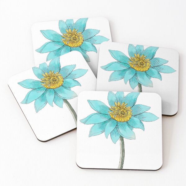 Item preview, Vintage Cyan Lotus Flower designed and sold by excelente.