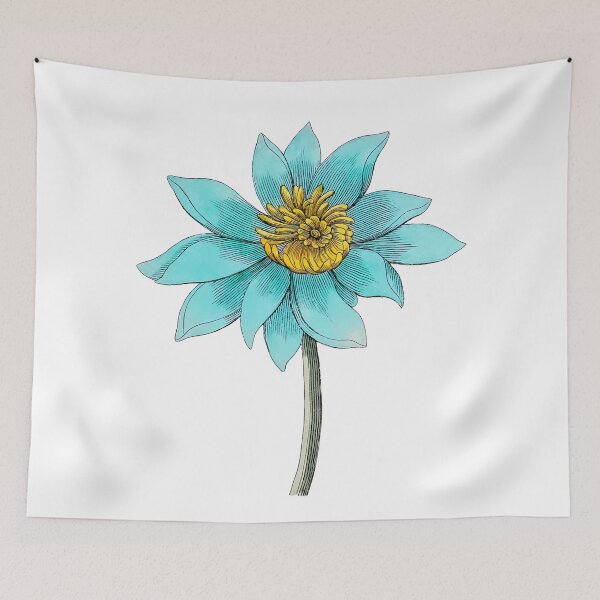 Item preview, Vintage Cyan Lotus Flower designed and sold by excelente.