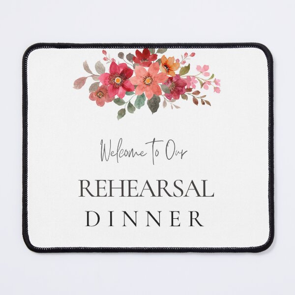 Item preview, Red Floral Boho Rehearsal Dinner Typography designed and sold by indepthdesigns.