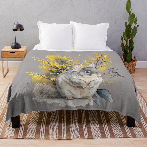 Item preview, Watercolor chinchilla with floral designed and sold by watercolorpic.