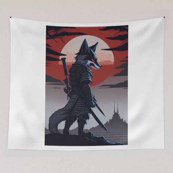 Item preview, samurai wolf with armor designed and sold by Gisely Bispo.