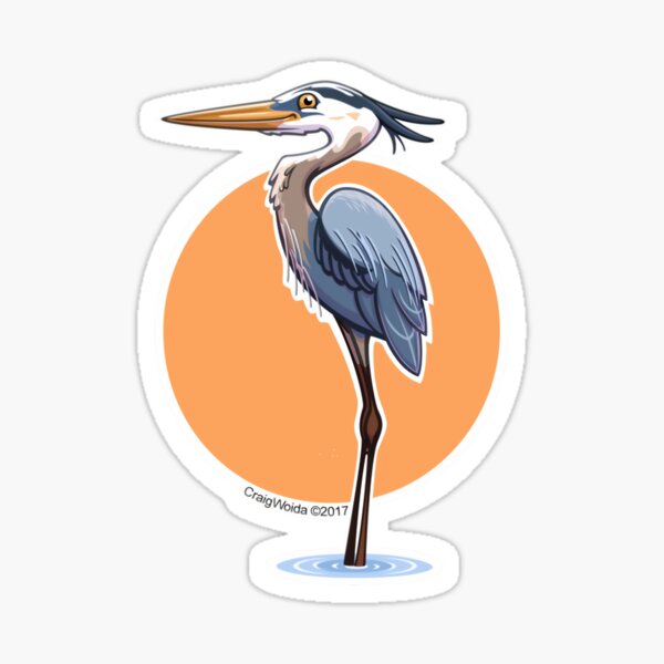 Item preview, Great Blue Heron over Orange Sun	 designed and sold by wfpbqqvsko97.