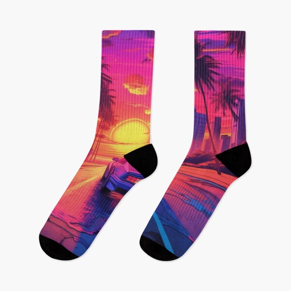 Item preview, Synthwave Sunset Drive Print designed and sold by valenzuelaray.