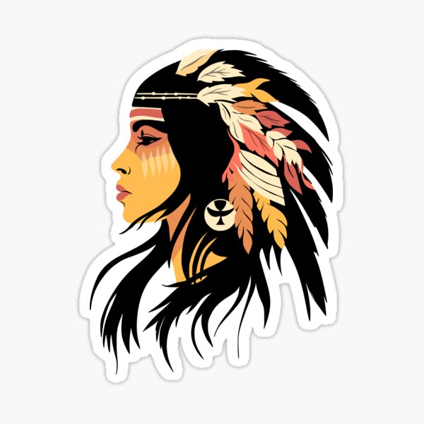 Proud Native American Girl PNG Tribal Girl Tshirt Sticker -  Sweden