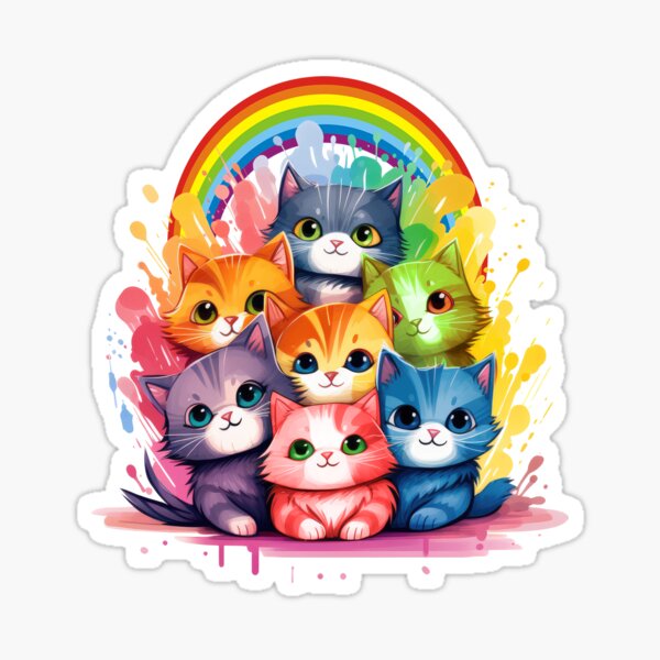 Kawaii Cat Pile Asexual Sticker – Irene Koh Studio