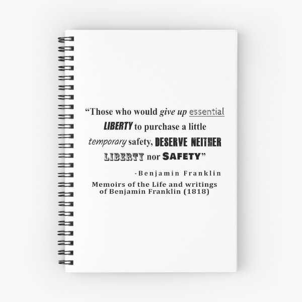 Item preview, Liberty and Security Benjamin Franklin Quote designed and sold by allhistory.