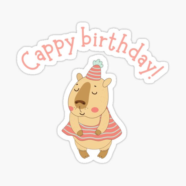 Item preview, Cute Pink White Cappy Birthday Happy Birthday    designed and sold by haydenpo.