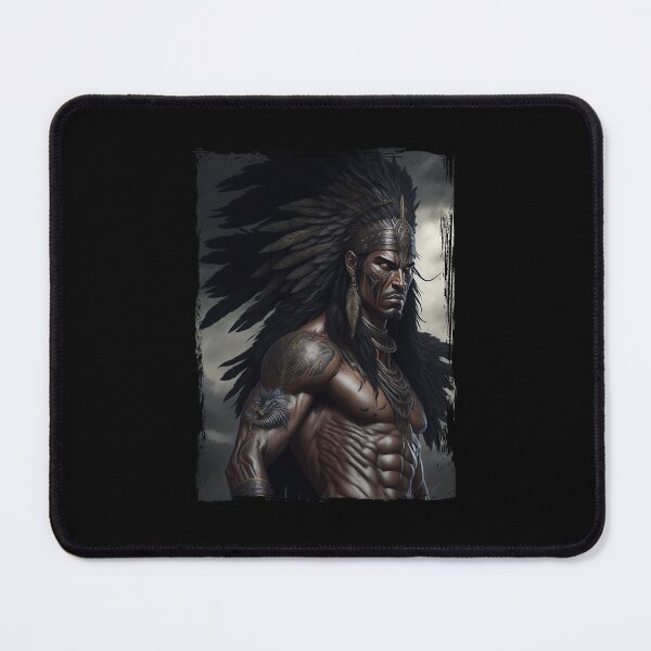 Item preview, native american man with feathered headdress designed and sold by TirrellColister.
