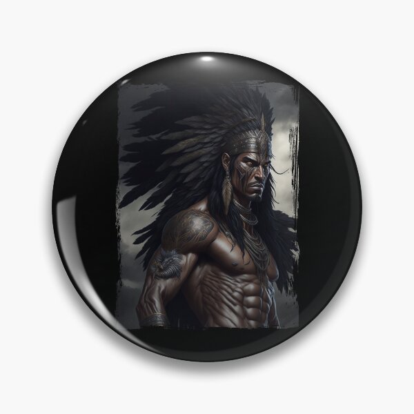 Item preview, native american man with feathered headdress designed and sold by TirrellColister.