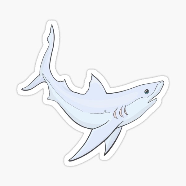 Item preview, Adorable Cute Thresher Shark Swimming through Bubbles Decal designed and sold by Inklingsofgrace.