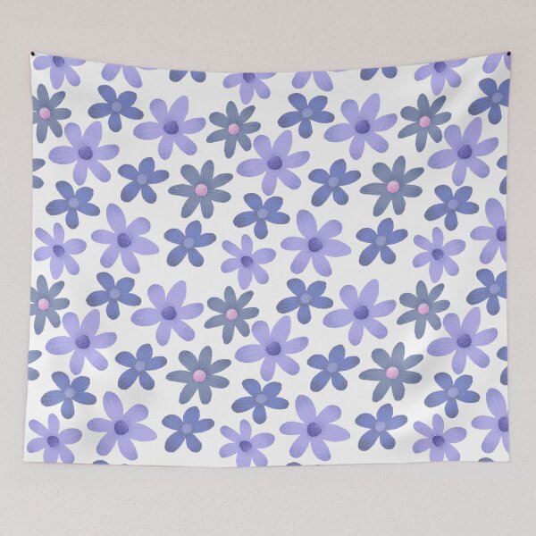 Item preview, Pretty blue floral print designed and sold by pinkyfish1010.