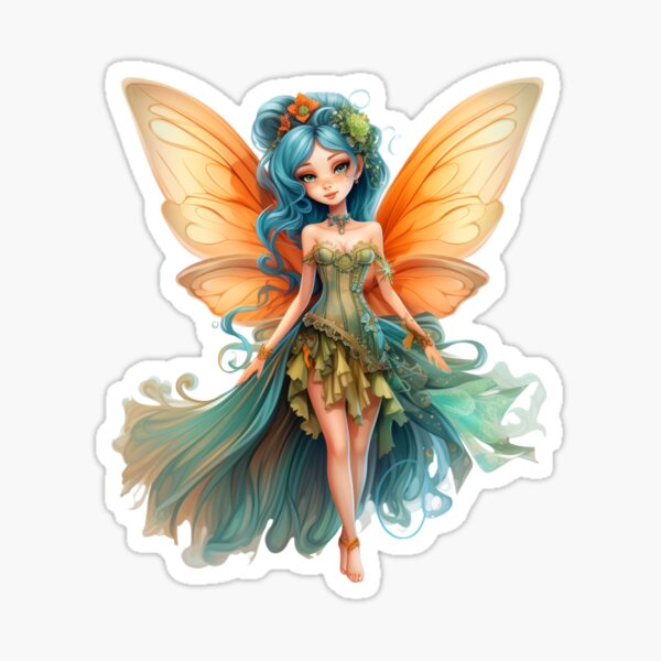 Collection of beautiful fairy stickers Royalty Free Vector
