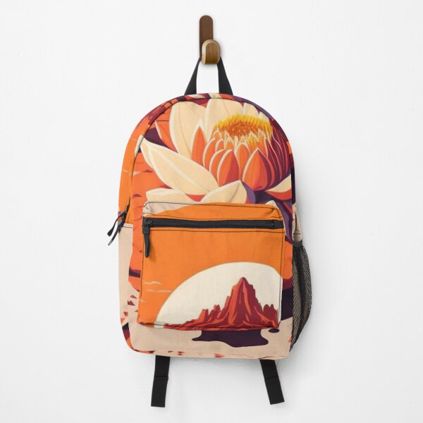 Item preview, Lotus in a pond with mountains landscape Vector illustration flat style design designed and sold by Meena-tta.