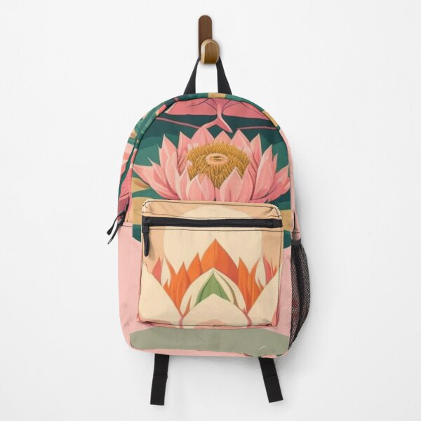 Item preview, Lotus in a pond with mountain sunrise landscape Vector illustration flat style design designed and sold by Meena-tta.
