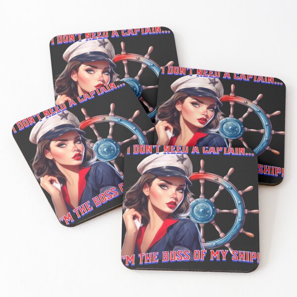 Item preview, I Don't Need a Captain Nautical Pin Up Feminist designed and sold by RhondaLily.