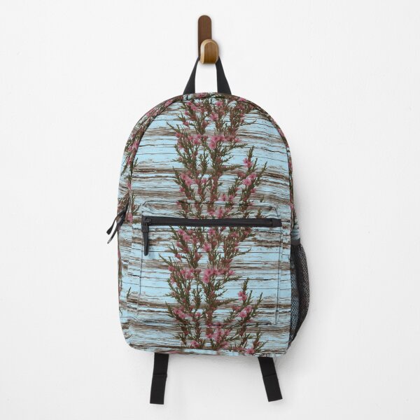 Item preview, Pink Flowers on Light Blue Distressed Wood Paneling designed and sold by Sturdust.