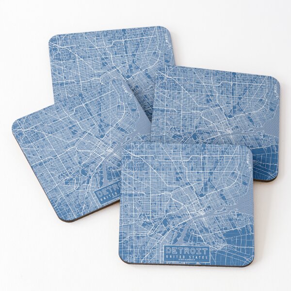 Item preview, Detroit City Map of Michigan, USA - Blueprint designed and sold by deMAP.