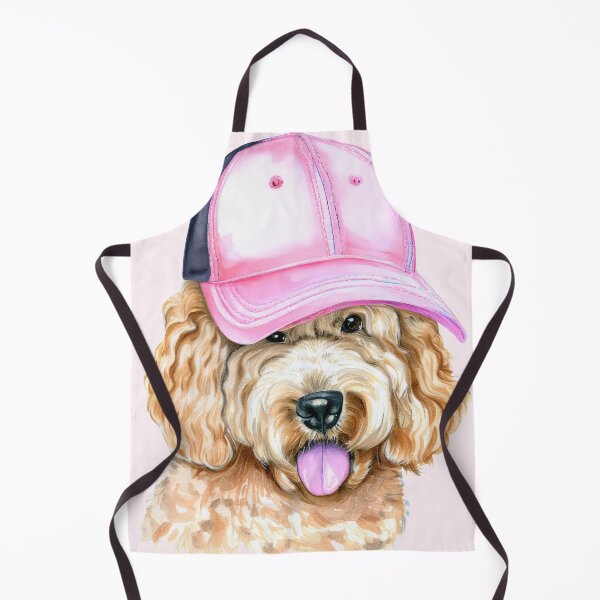 Item preview, Goldendoodle with Hot Pink Cap - Summer Dog designed and sold by pocketart2023.
