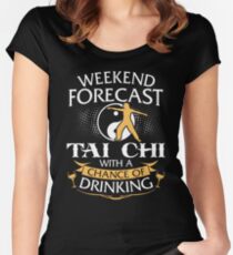 Weekend Forecast Tai Chi With A Chance Of Drinking Women's Fitted Scoop T-Shirt