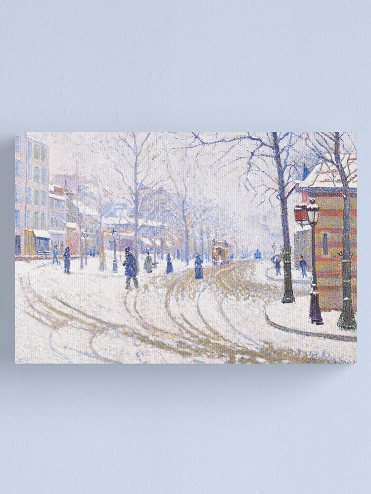 "Snow Boulevard de Clichy Paris by Paul Signac Snowy Scene