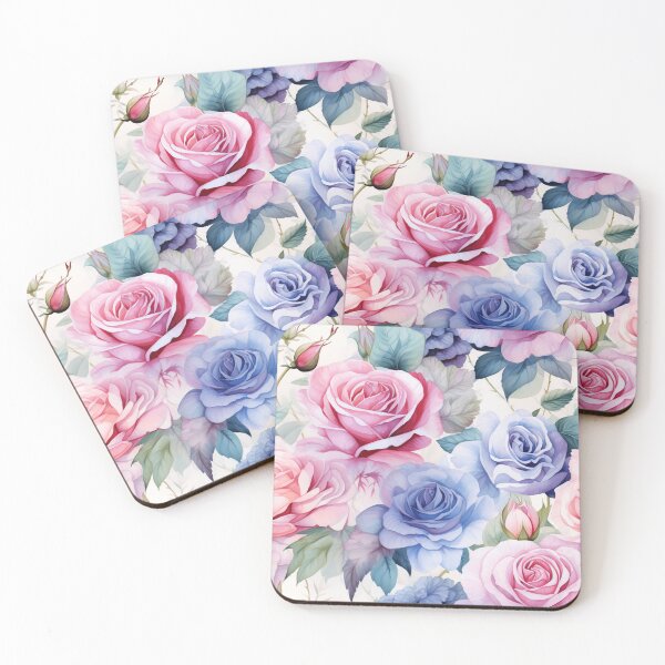 Item preview, Pink and purple/blue roses watercolour  designed and sold by EliteShadow.