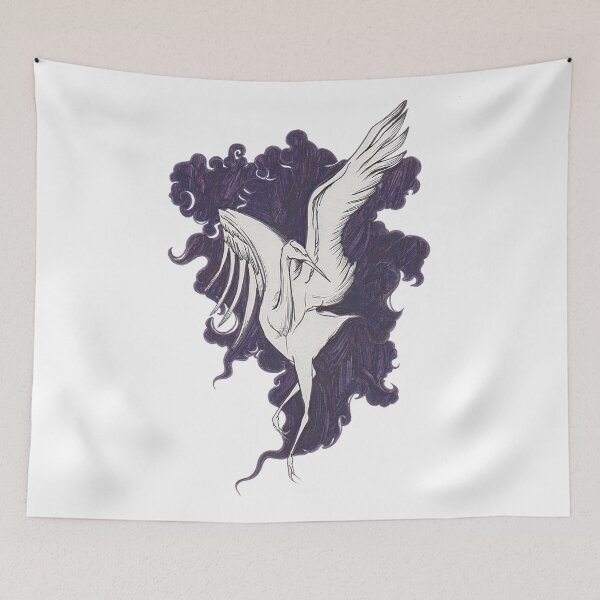 Item preview, Heron fights with black clouds/dark sides  designed and sold by Arte-Vivo.