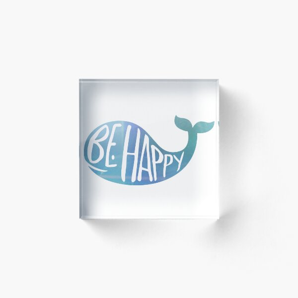 Happy Whale Acrylic Block
