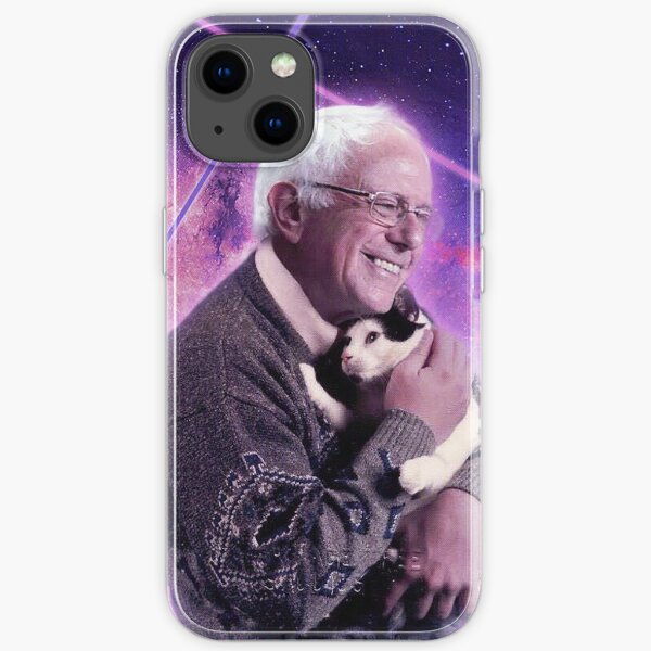 Bernie Sanders Halftone Cat in Space iPhone Soft Case