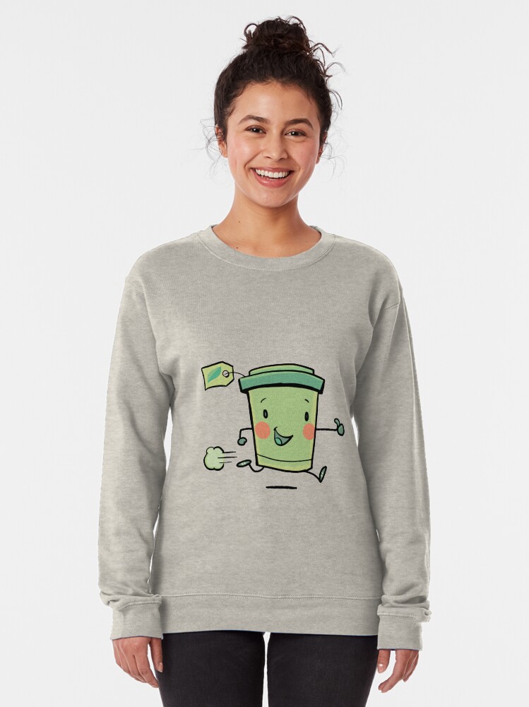 Alternate view of express green tea Pullover Sweatshirt