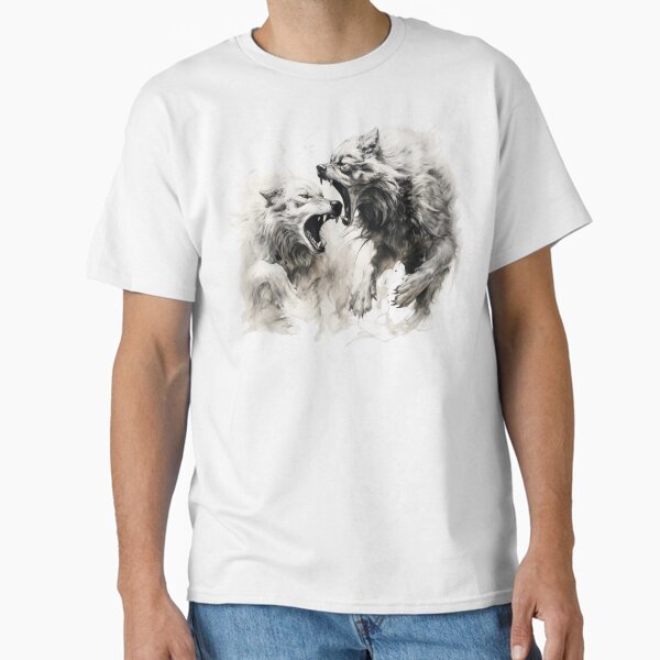 Item preview, Wolves fighting designed and sold by LazyLifestyle.