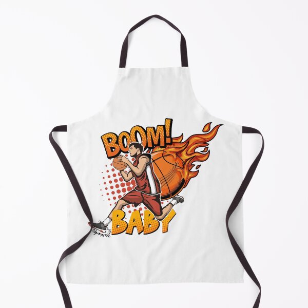 Item preview, "Comic Slam Dunk: White Orange Illustrative Boom Baby Basketball" designed and sold by PRINT SCAPE.