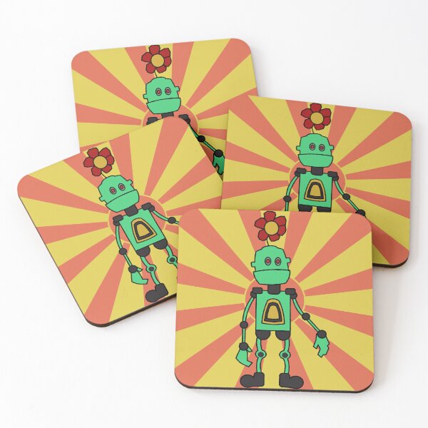 Item preview, retro flower robot designed and sold by pauloneill-art.