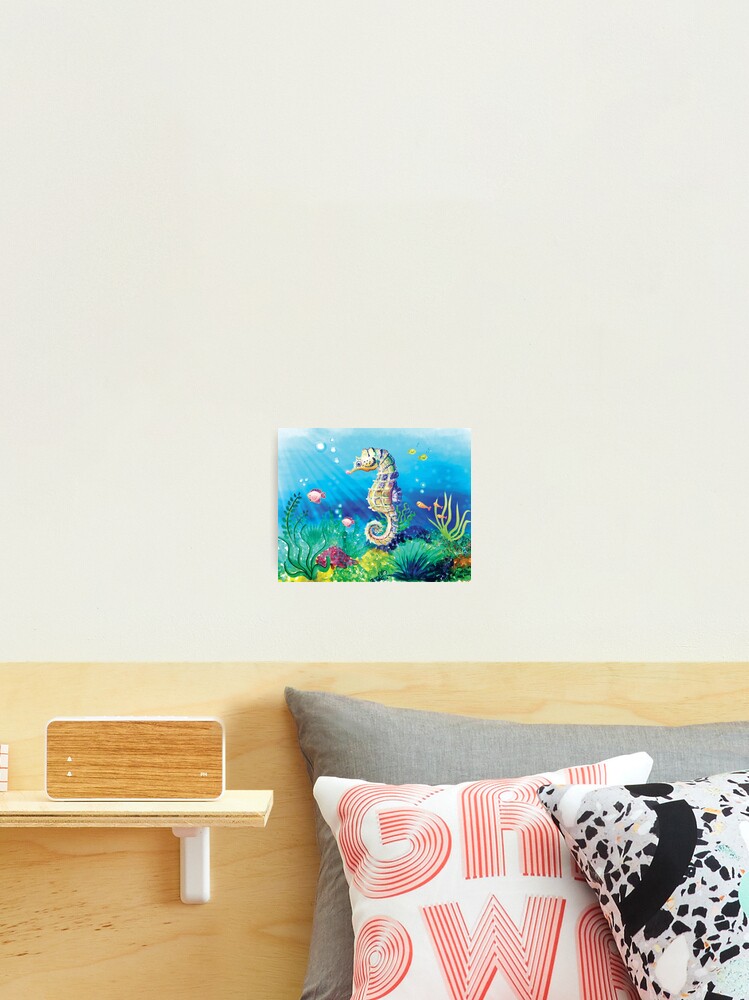Seahorse - Under the sea, ocean animals painting Photographic Print