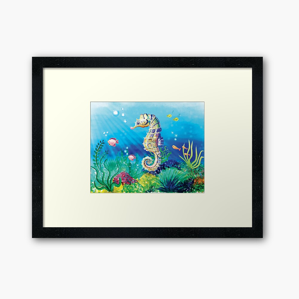 Seahorse - Under the sea, ocean animals painting Photographic Print