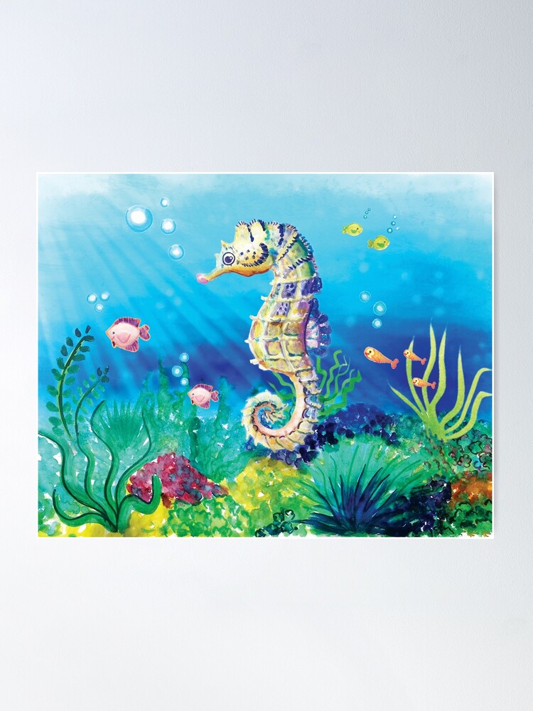 Seahorse Under the sea ocean animals painting